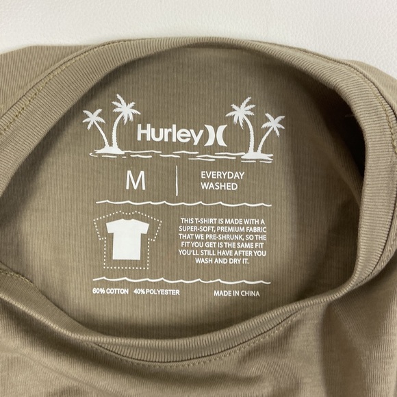 NWOT Hurley Tee Surf and Enjoy khaki brown super soft, preshrunk cotton Size M - Picture 8 of 10